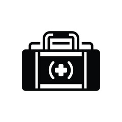 Black solid icon for emergency kit