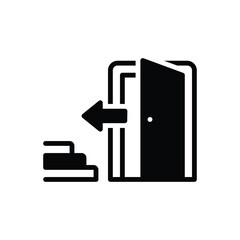 Black solid icon for escape
