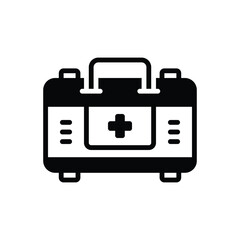 Black solid icon for first aid