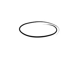 Hand drawn black circle and ovals. Highlight circle frames. Ellipses in doodle style. Vector illustration isolated on transparent background