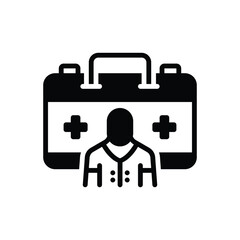 Black solid icon for paramedics