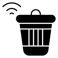 Vector Icon Trash, smart home, network, can, technology