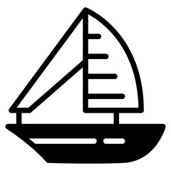 Sailboat icon, logo isolated on white background