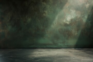 Dark abstract wall with marble floor