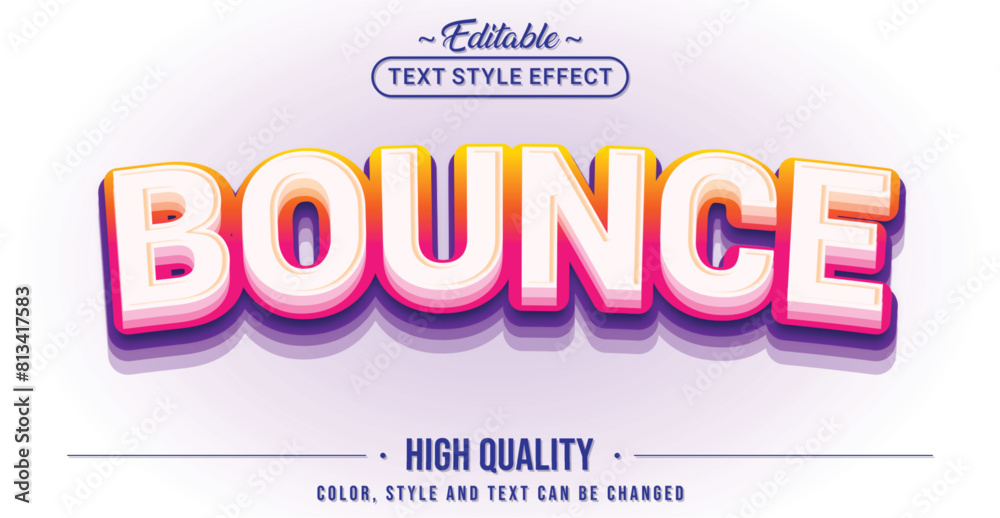 Aufkleber Editable text style effect - Bounce text style theme.