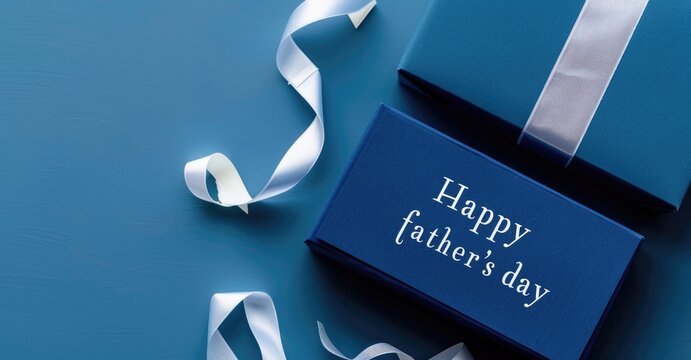 blue gift box for father day concept