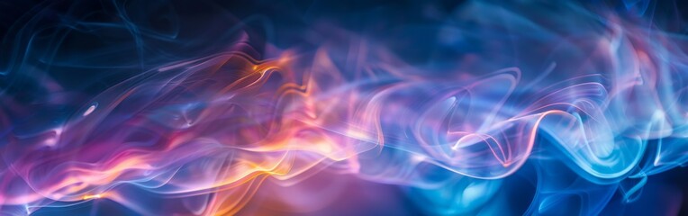 Obraz premium A vibrant blue and purple background with wisps of smoke billowing out, creating a dynamic and intriguing visual effect.