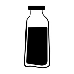 Vector illustration of milk bottle doodle on transparent background