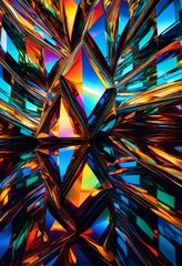 illustration, captivating abstract reflections glass surfaces sparkling light colorful patterns, sparkle, shiny, transparent, translucent, vibrant, modern