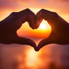 Embracing Sunset Silhouette