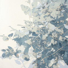 Abstract Oil Painting Decorative Leaf Artwork