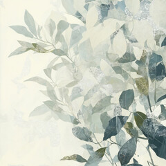 Abstract Oil Painting Decorative Leaf Artwork