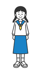 制服を着た女の子のイラスト