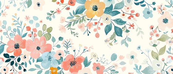 Whimsical Floral Patterns Design a banner featuring whimsical floral patterns