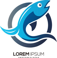 a minimalist Guppy logo vector art illustration with a Guppy icon logo