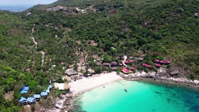 Diving down towards Aow Luek Beach, Koh Tao