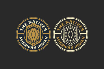 native shield american indian logo design for adventure and outdoor company business