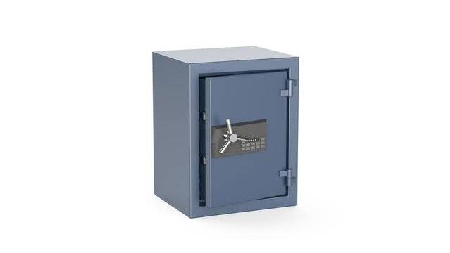 Digital safe full with golden bars and cash