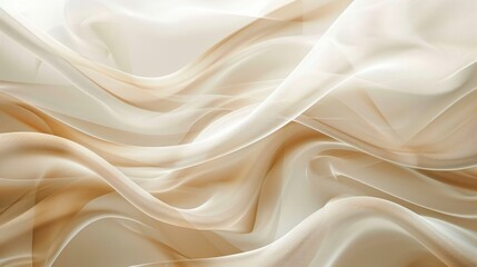 Elegant Beige Satin Fabric Texture in Soft Folds
