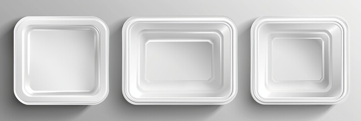 Realistic vector mockups of white plates, dishes, and food bowls for tableware. Clean and empty square and circular dinner plates made of ceramic or porcelain,  kitchenware for restaurants and homes