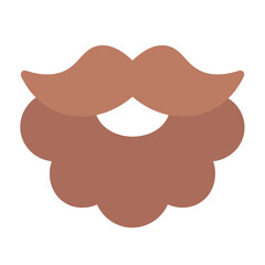 Beard Icon With Flat Color Style 