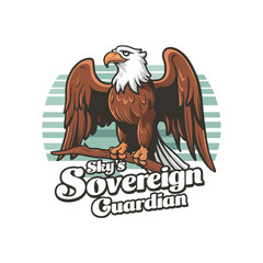 Fototapeta premium Majestic Eagle Design with Text saying 