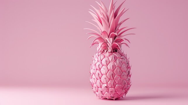 Pink pineapple on a pink background.