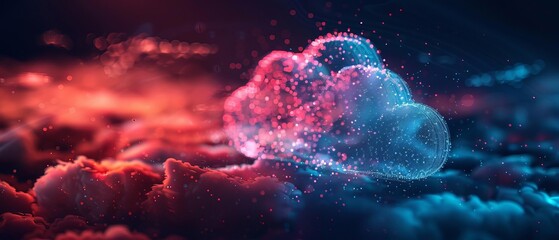 Fototapeta premium abstract background, corporate strategy, cloud computing, front view, showing connectivity, digital tone, Complementary Color Scheme