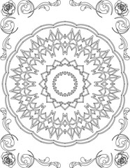 Printable Mandala Coloring Page for Adults. Educational Resources for School for Kids. Adults Coloring Book. Mandala Coloring Activity Worksheet.