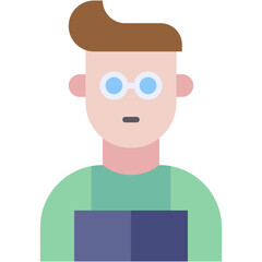 Vector Icon Book reader, learner, student, scholar