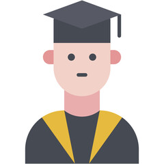 Vector Icon Education, student, graduate, man, study