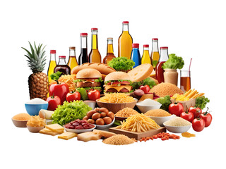 Set of Food isolated on transparent background