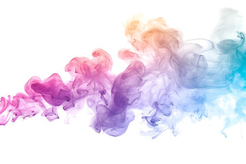 A colorful smoke explosion isolated on white background