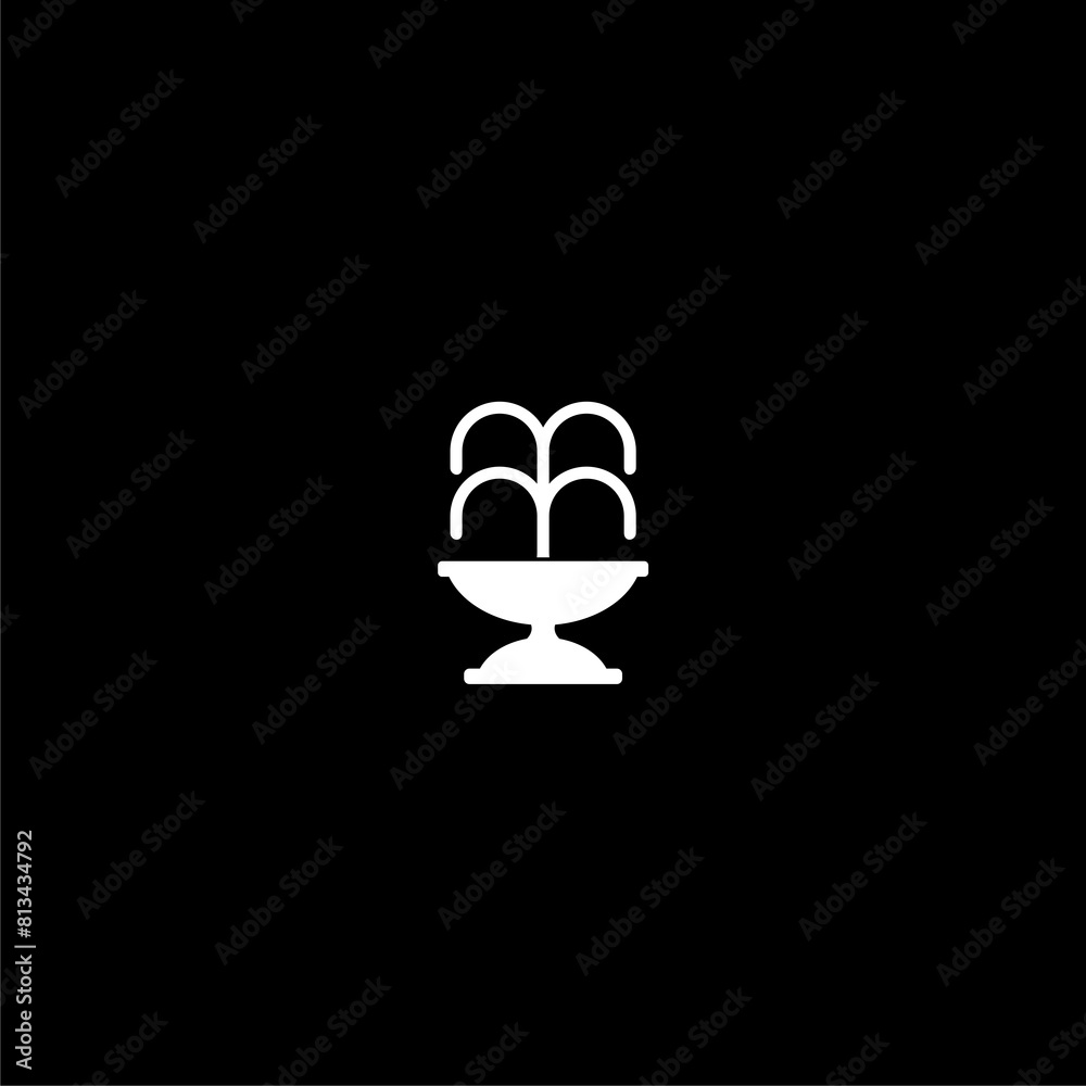 Poster Public water fountain icon isolated on dark background