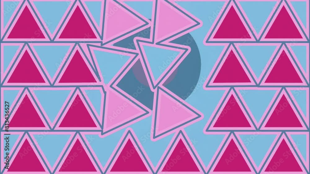 Leinwandbilder Colorful pattern of inverted triangles. 3d rendering loop animation 4K
