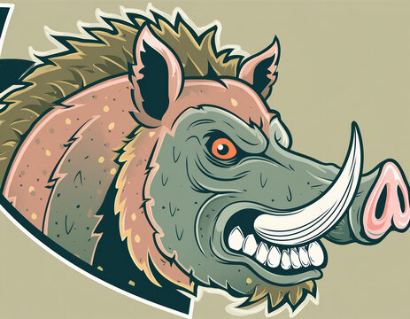 recommend clip art: vector wild hog boar mascot