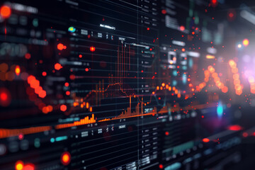 A detailed digital journey through the securities market, vibrant visualizations of portfolio performance