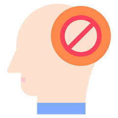 Vector Icon prohibition, mind, thought, user, human brain
