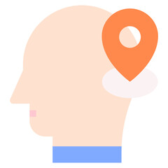 Vector Icon location, mind, thought, user, human brain