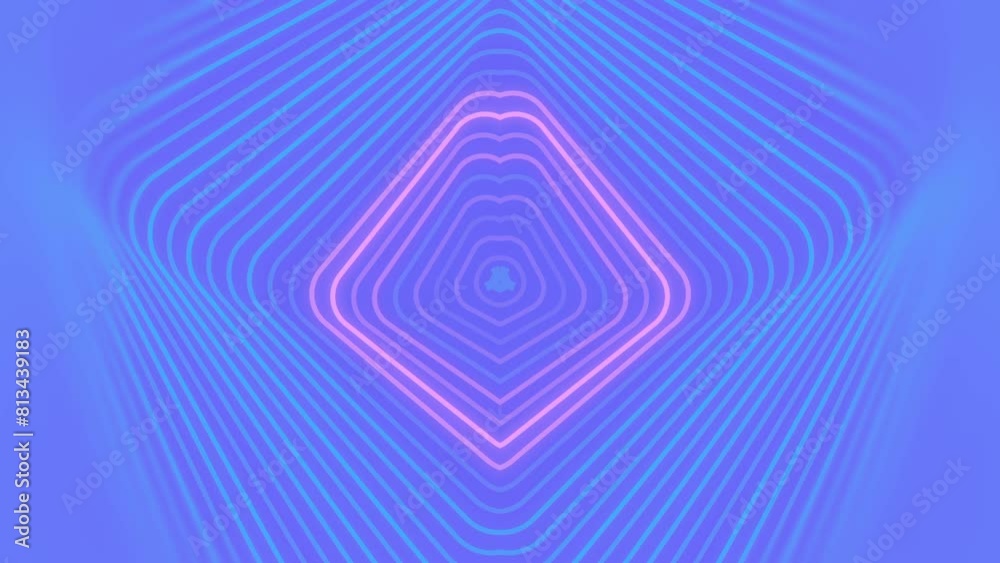 Poster Digital loop animation with a moving geometric pattern. 3d rendering 4K