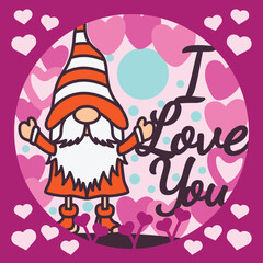 Valentine Gnome Shadow Box Background