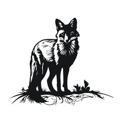 Wolf Animal black silhouette vector with white color background