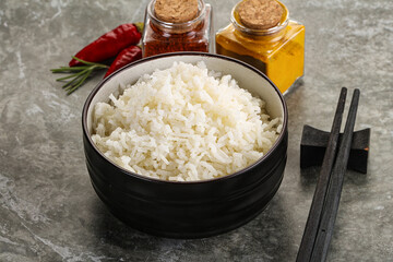 Steamed Basmati rice in the bowl