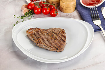 Grilled marble beef steak with sauce