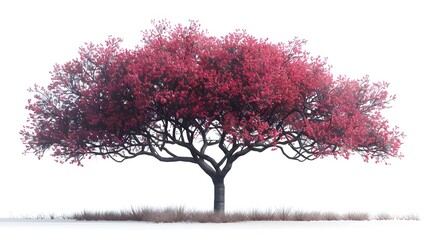 Fototapeta premium Enchanting Blossoming Tree in Serene Spring Landscape