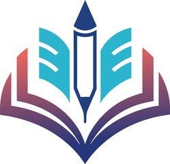 creative open book torch logo vector symbol icon design illustration