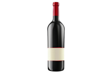 Red Wine Bottle With White Label