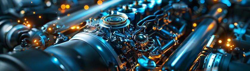 Obraz premium Precision engine work is a testament to the artistry of car maintenance, where mechanics demonstrate their expertise in every precise movement 8K , high-resolution, ultra HD,up32K HD