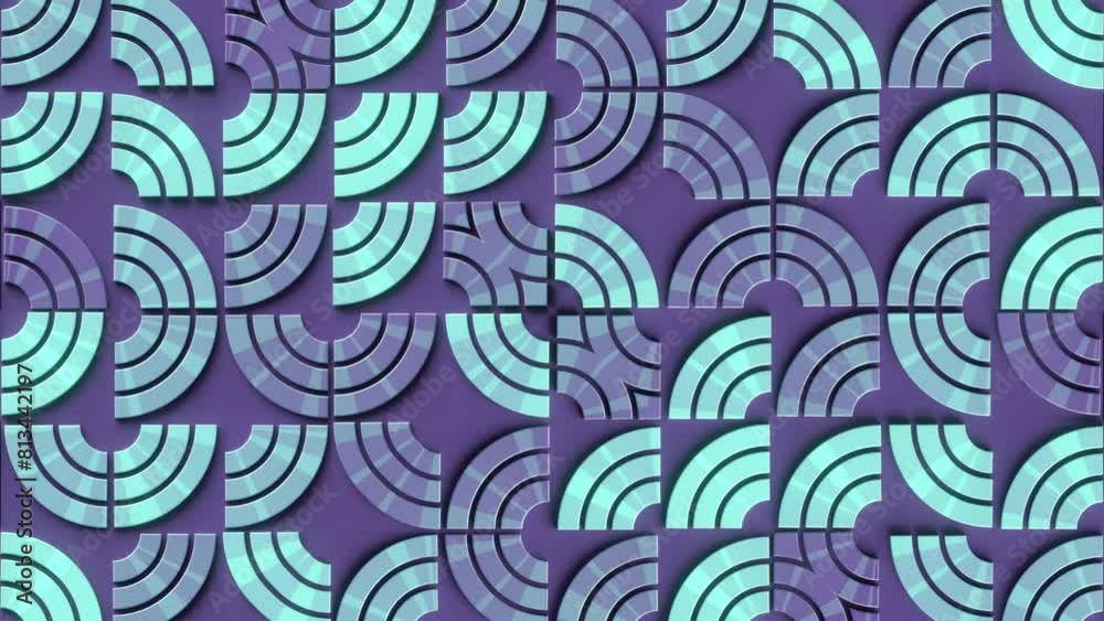 Aufkleber 3d rendering loop animation of a repeating abstract pattern 4K
