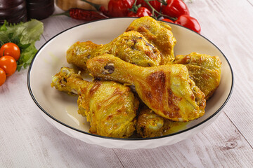 Roasted Chicken leg drumsticks with curry sauce